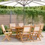 Voir la diapositive 1 : VIDAXL Chaises de jardin pliantes lot de 6 beige tissu et bois massif