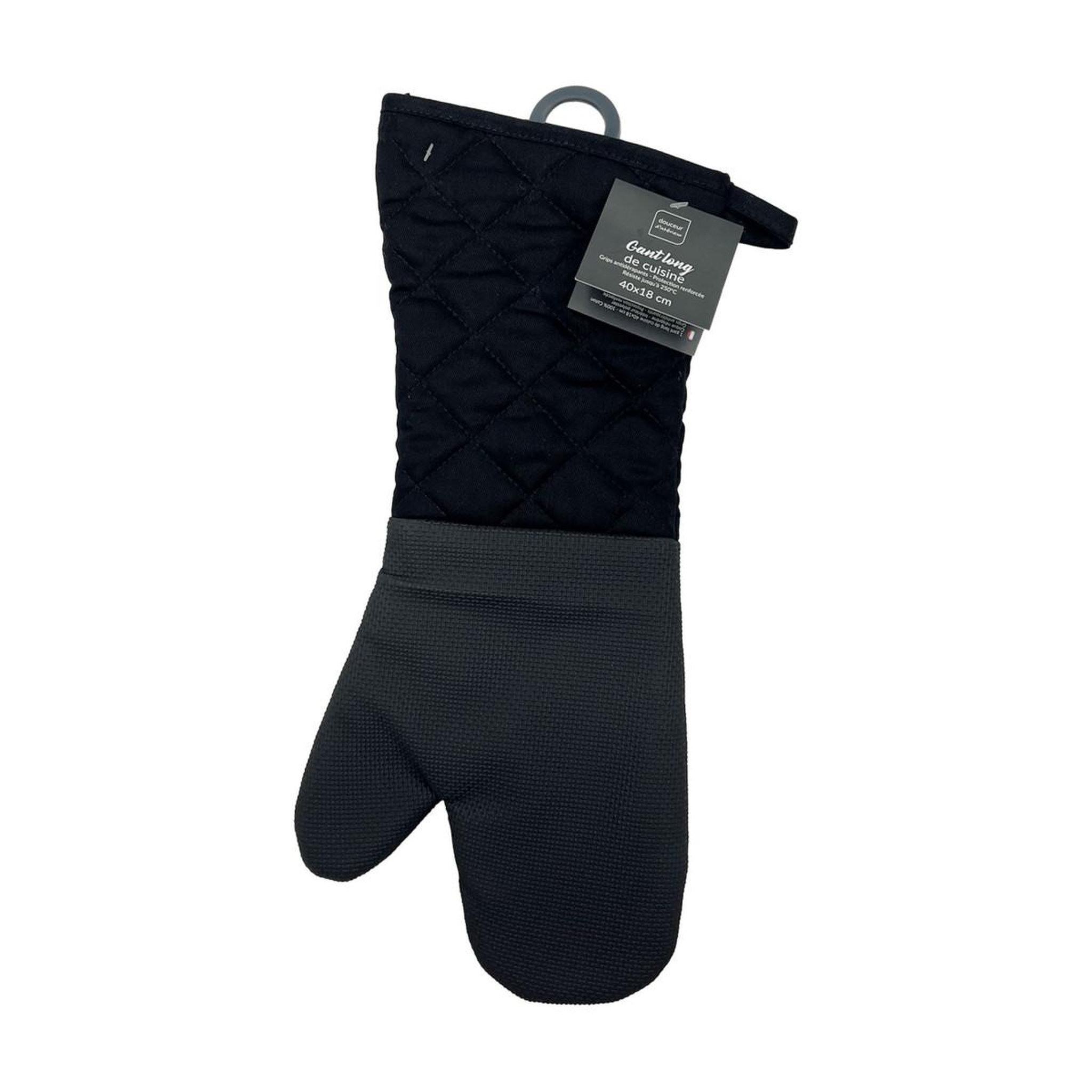 Voir la diapositive 3 : Douceur d'Intérieur Gant de cuisine long  cuistot  40cm noir