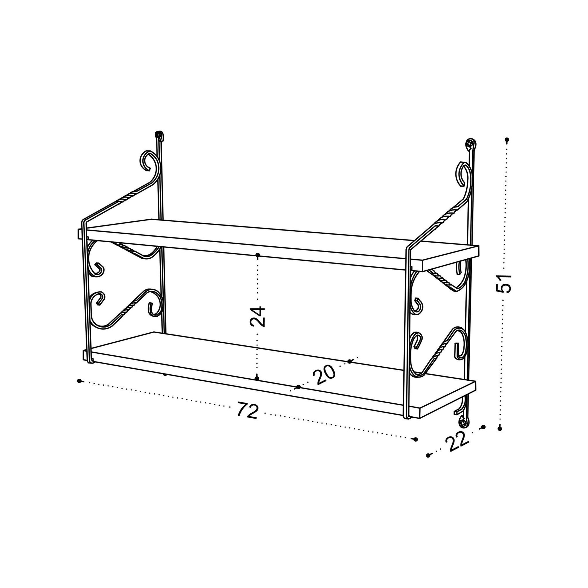 Voir la diapositive 4 : Habitat et Jardin Étagère murale en bois  seramoni  - 72 x 22 x 51 cm - chêne