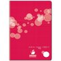 AUCHAN Cahier piqué polypro 21x29,7cm 96 pages petits carreaux 5x5 rouge motif ronds