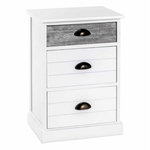 Paris Prix Commode en Bois 3 Tiroirs  Mario  60cm Blanc