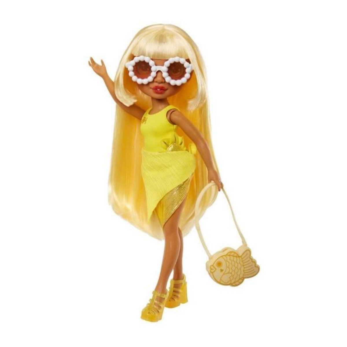 Rainbow Rainbow High Swim & Style - Poupée mannequin ariculée 27 cm - Sunny (Jaune) - Maillot de bain + Paréo - a partir de 4 ans