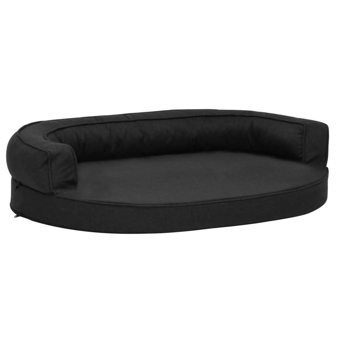 VIDAXL Matelas de lit ergonomique de chien 75x53 cm Aspect de lin Noir