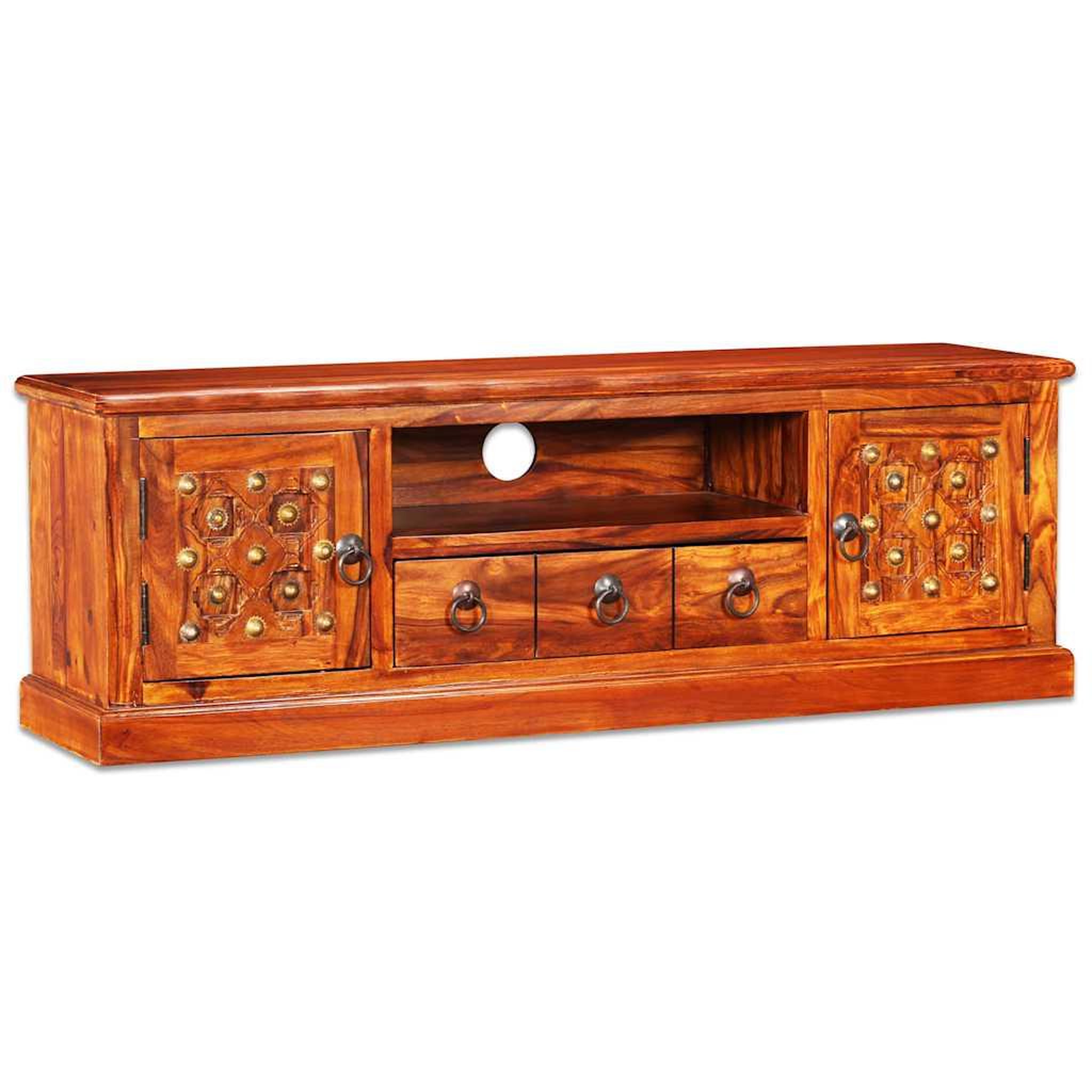 Voir la diapositive 1 : VIDAXL Meuble TV bois massif de Sesham 120 x 30 x 40 cm