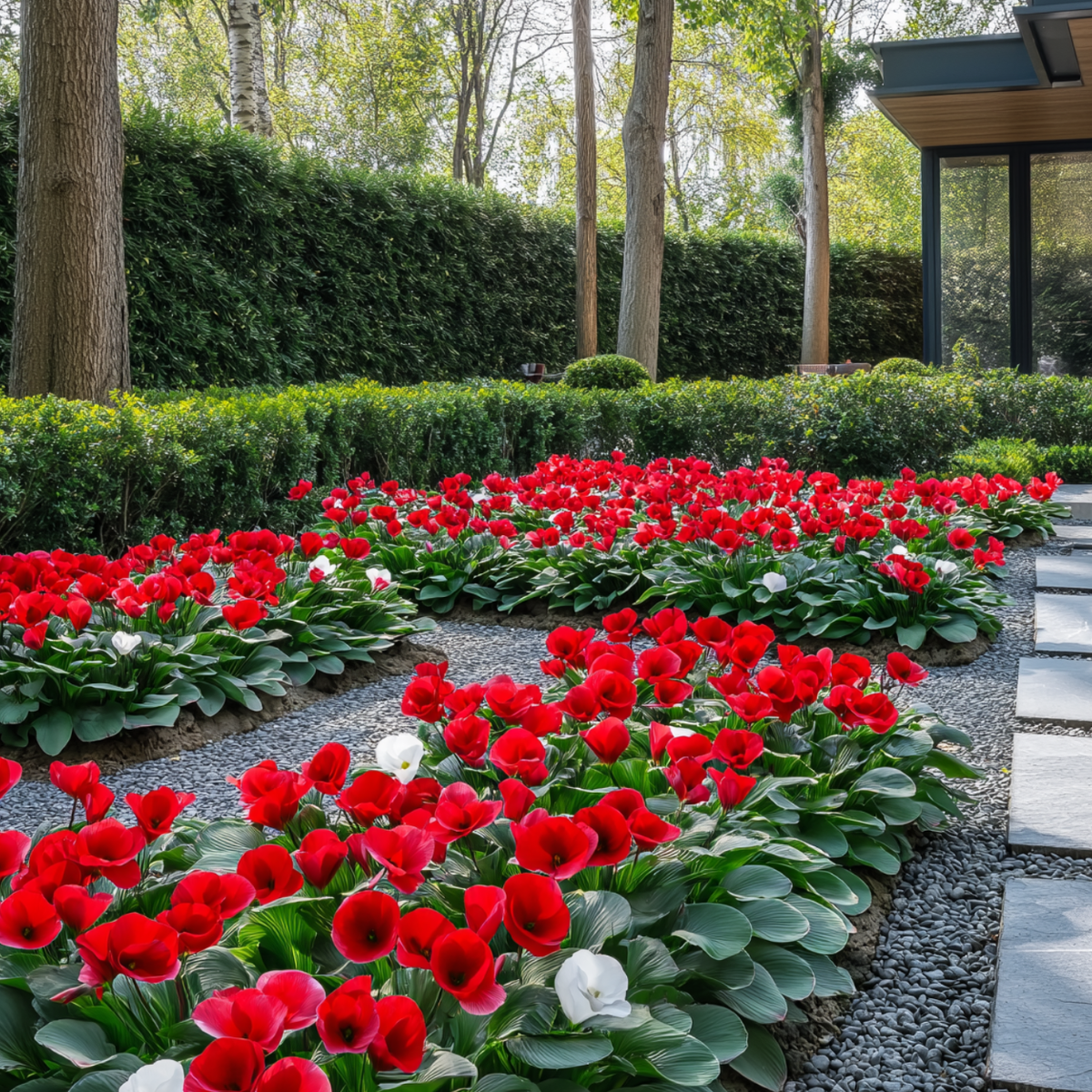 PLANT IN A BOX Cyclamen de Perse - Set de 6 - Cyclamen 'Winfall Scarlet' - H10-20cm - ⌀9cm