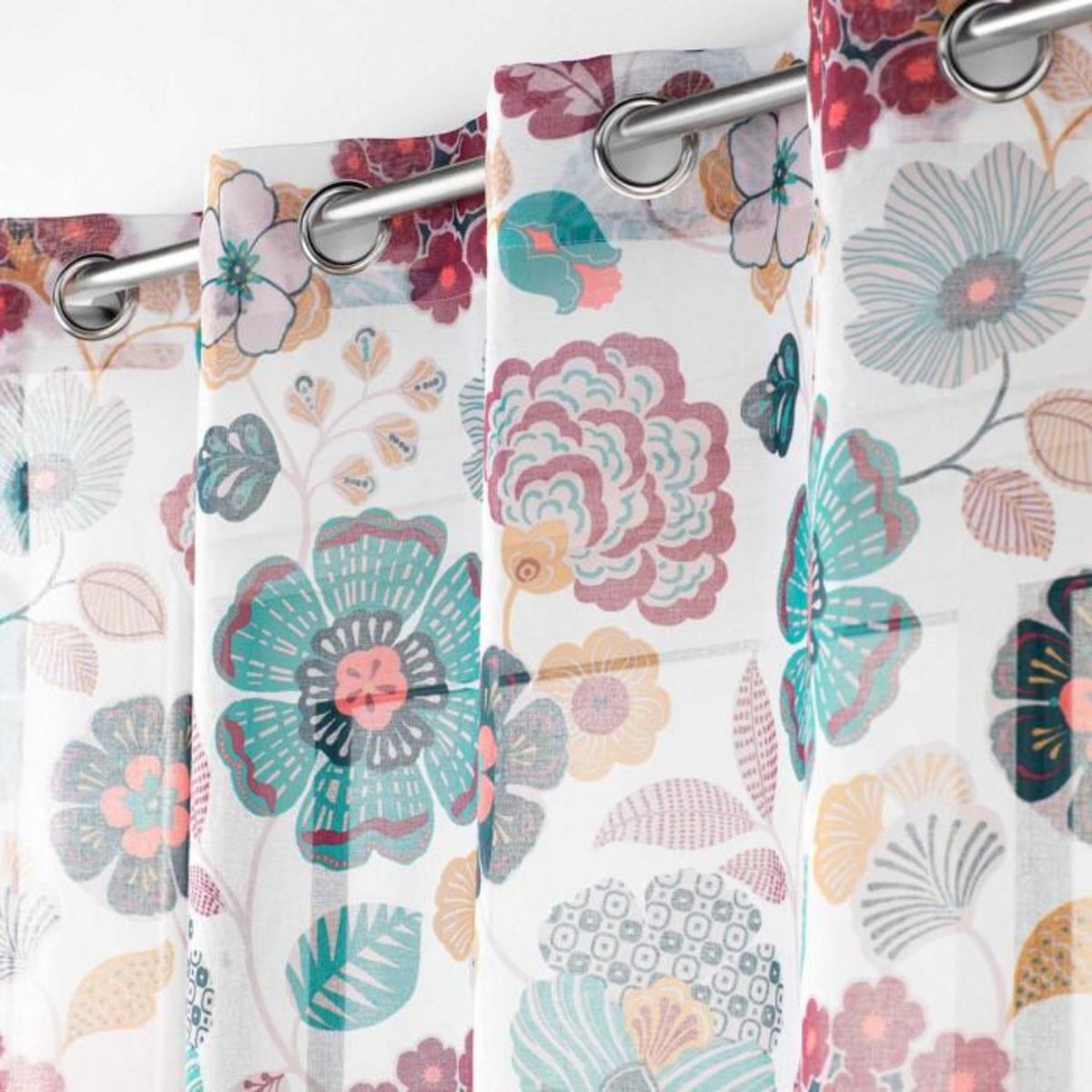 Paris Prix Rideau Voilage à Œillets Imprimé  Winteria  140x240cm Blanc