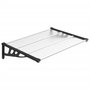Voir la diapositive 2 : VIDAXL Auvent de porte Noir et transparent 122x90 cm Polycarbonate