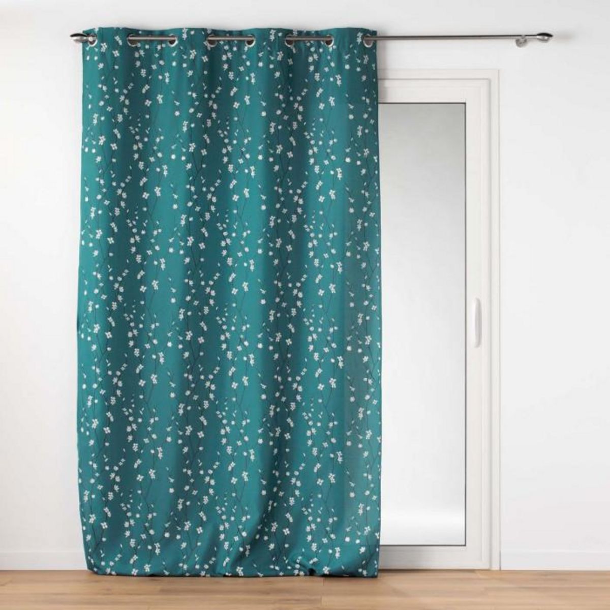 Paris Prix Rideau à Œillets Imprimé  Sakura  140x260cm Emeraude