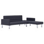 Voir la diapositive 4 : VIDAXL Canape-lit en forme de L Gris fonce Polyester
