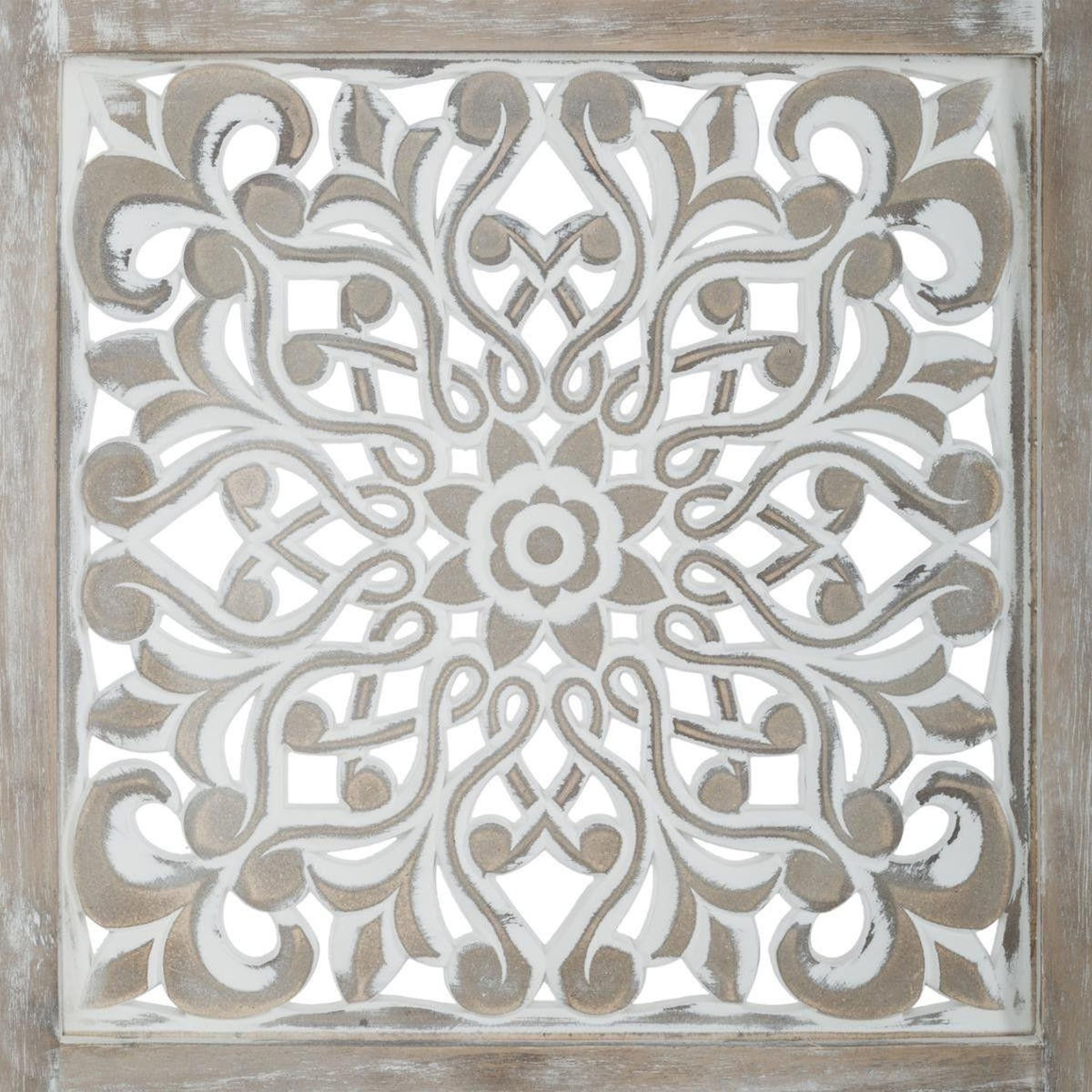 ATMOSPHERA Paravent en Bois  Etnik  120x169cm Blanc