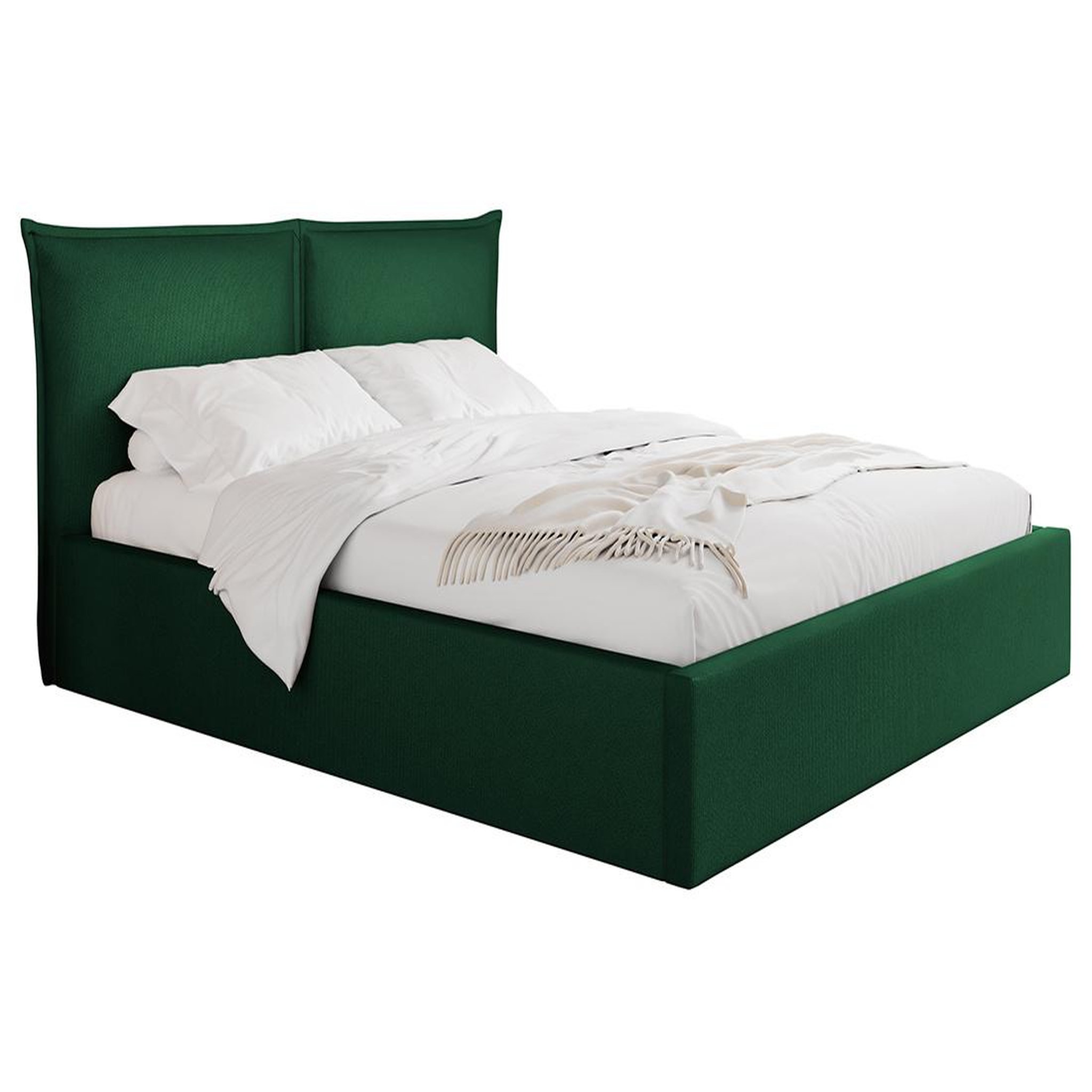 Voir la diapositive 1 : BEST MOBILIER John - lit coffre - 160x200 cm - en velours - sommier inclus