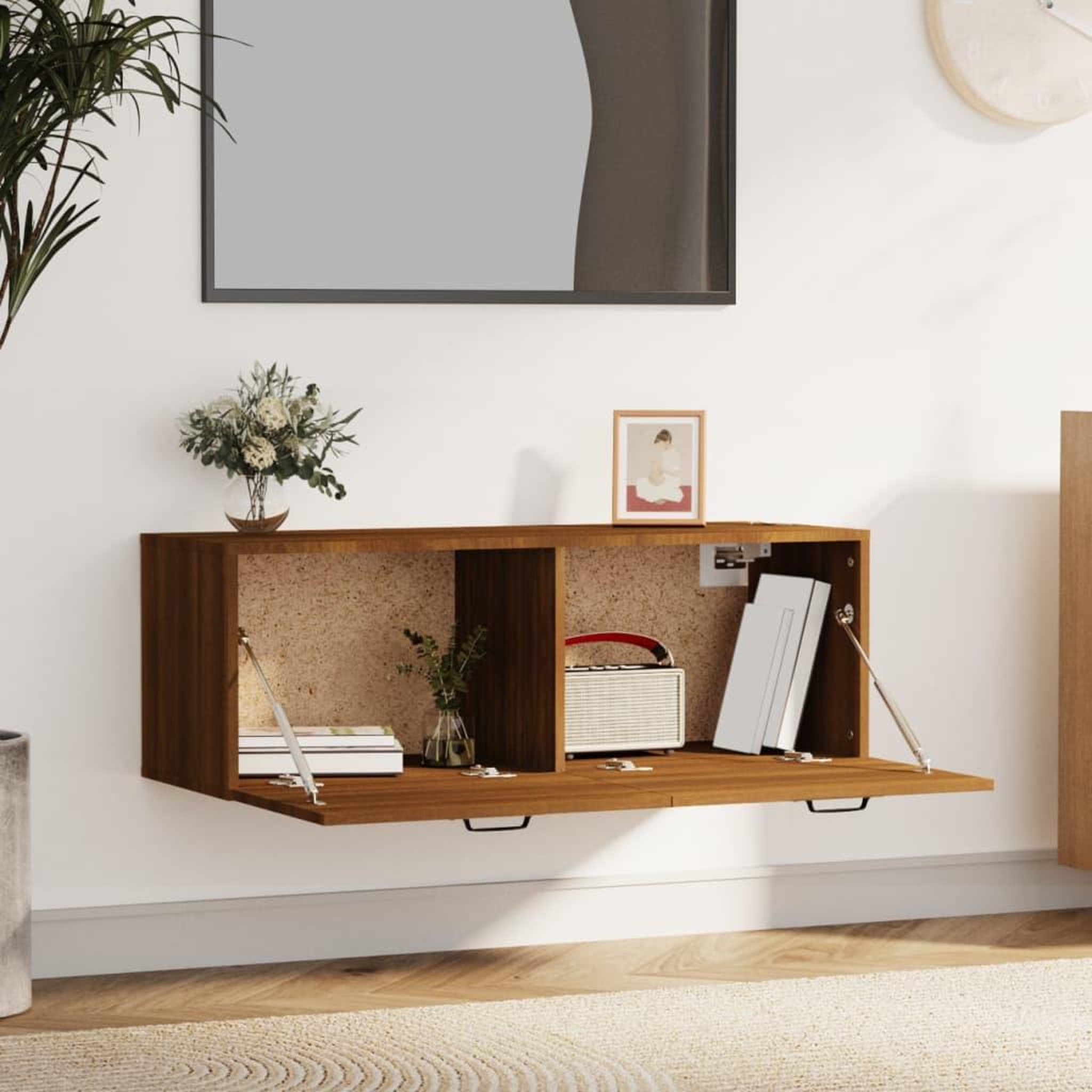 Voir la diapositive 3 : VIDAXL Armoire murale Chene marron 100x36,5x35 cm Bois d'ingenierie