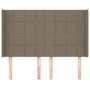 Voir la diapositive 3 : VIDAXL Tete de lit avec oreilles Taupe 147x16x118/128 cm Tissu