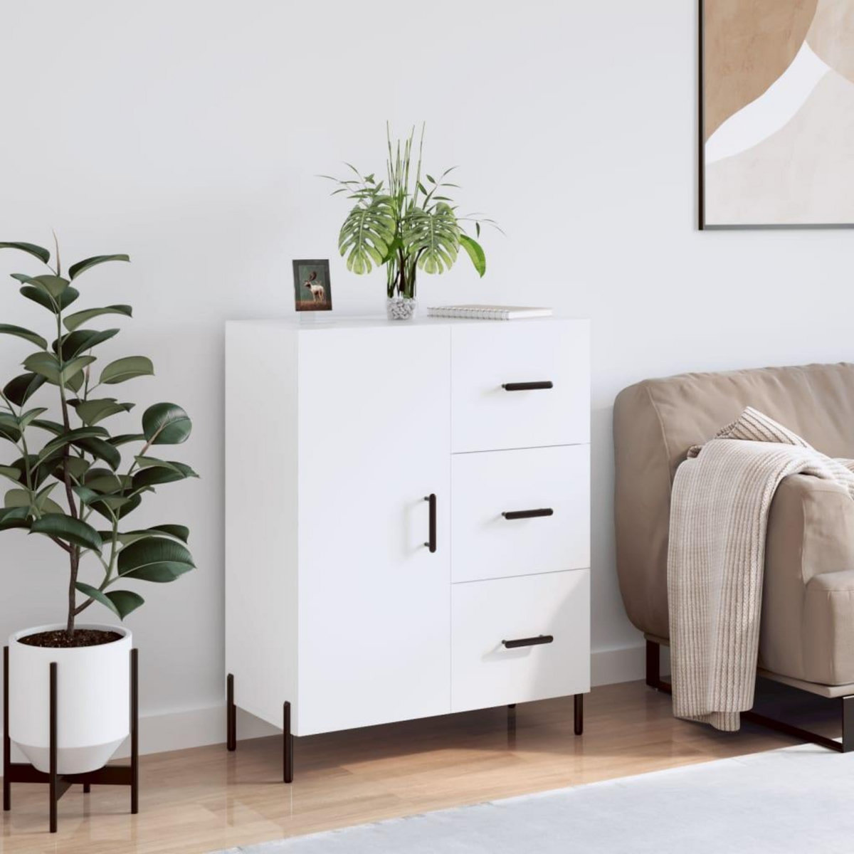 VIDAXL Buffet blanc 69,5x34x90 cm bois d'ingenierie