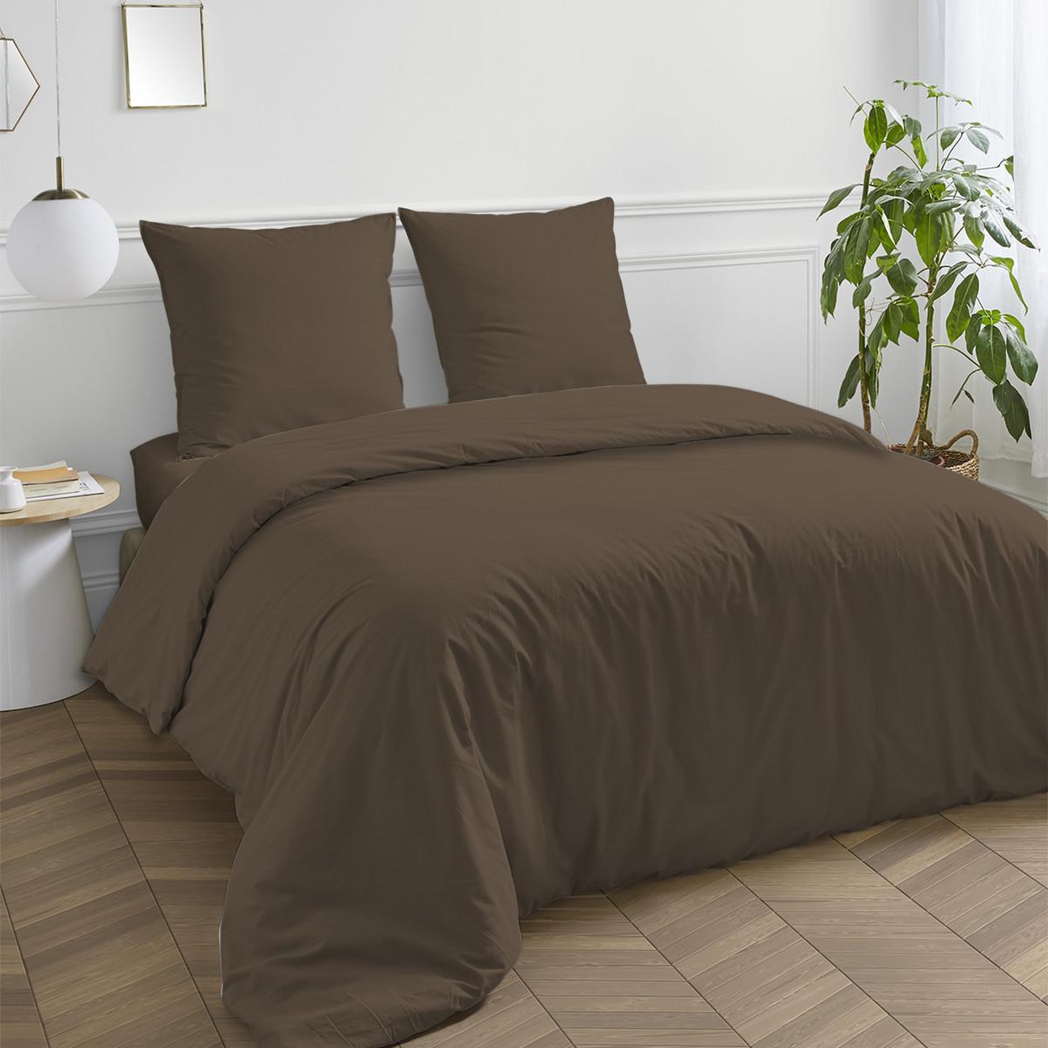 Voir la diapositive 3 : FUTURE HOME Housse de couette en coton 57 fils unie