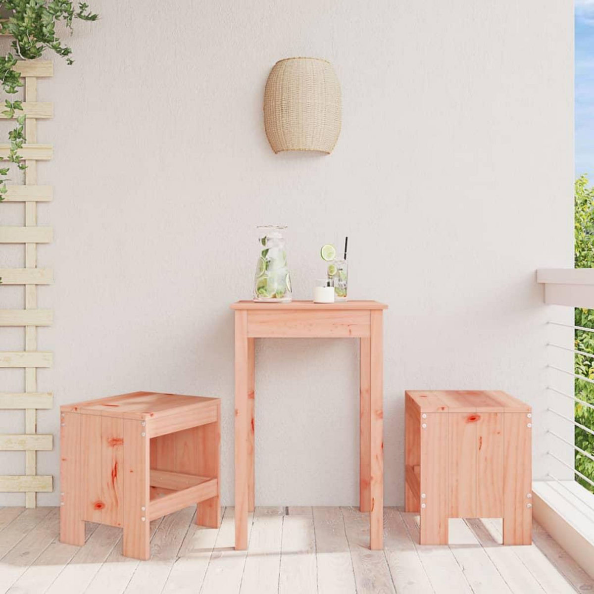 VIDAXL Tabourets de jardin lot de 2 40x36x45 cm bois massif Douglas