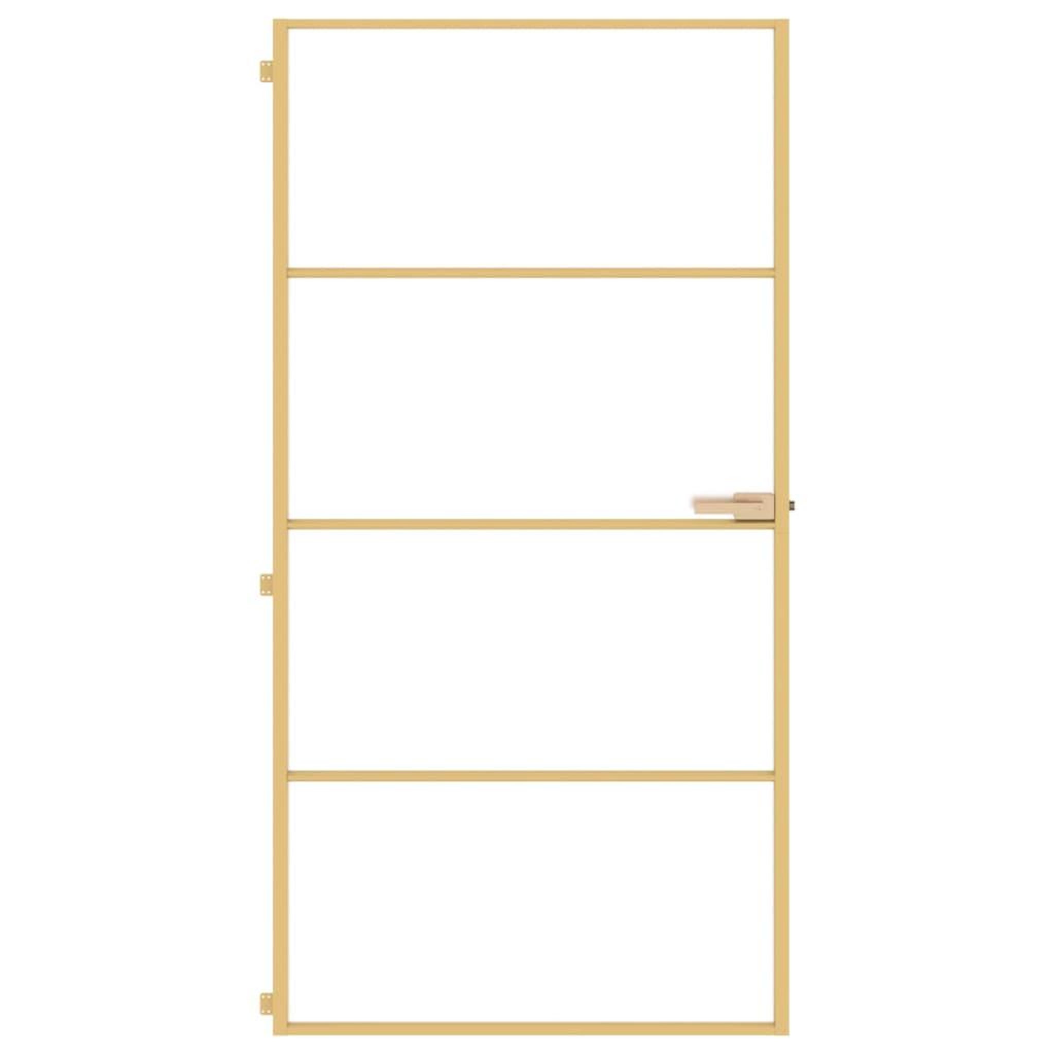 Voir la diapositive 3 : VIDAXL Porte interieure mince dore verre trempe aluminium