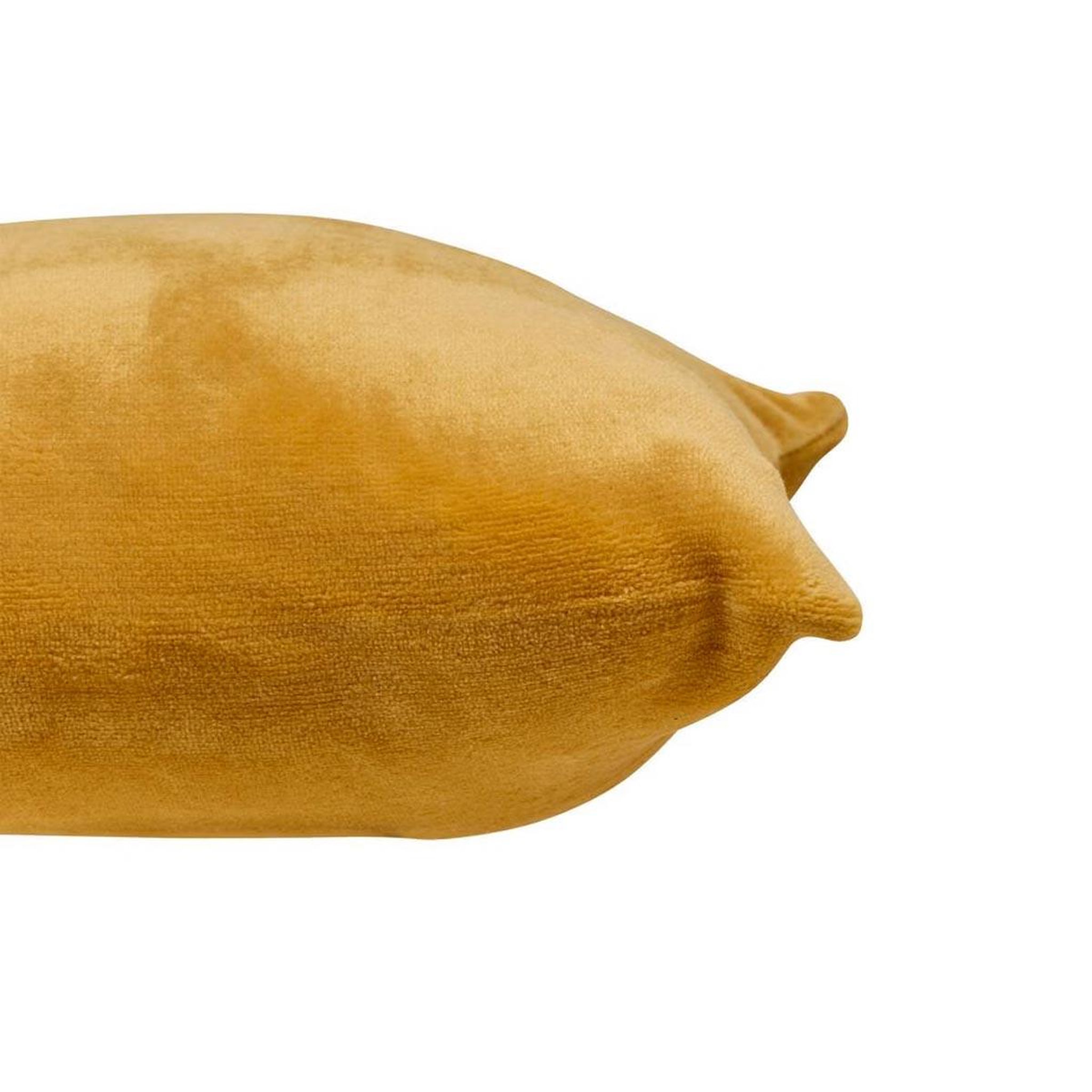 Voir la diapositive 3 : ATMOSPHERA Coussin en flanelle uni  ollis  38x38cm ocre
