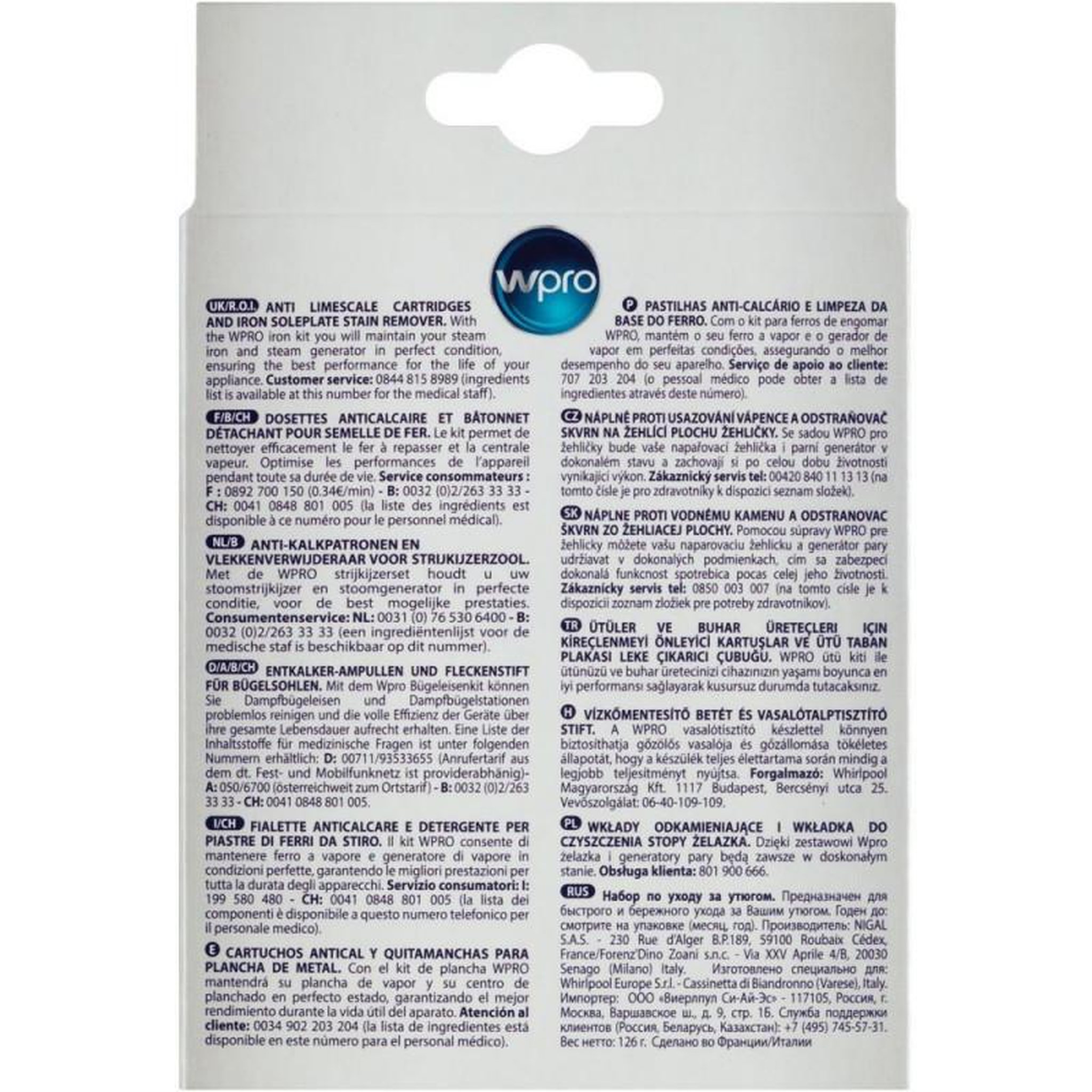 Voir la diapositive 4 : Kit fer à repasser et centrale vapeur W IRO 011