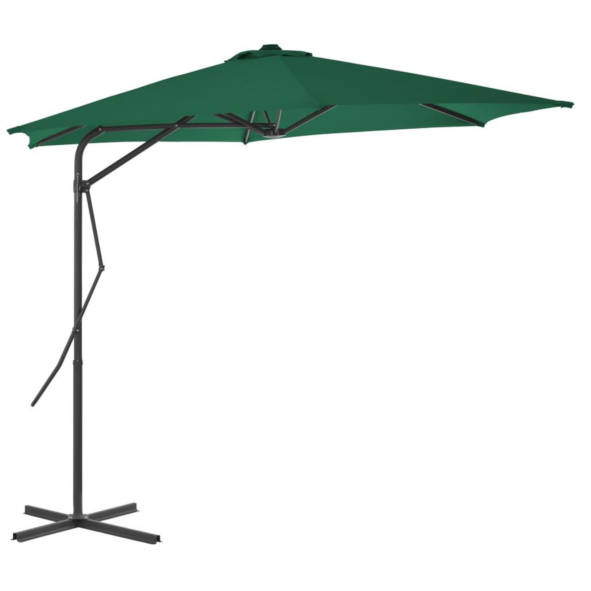 Voir la diapositive 1 : VIDAXL Parasol d'exterieur avec mat en acier 300 cm Vert