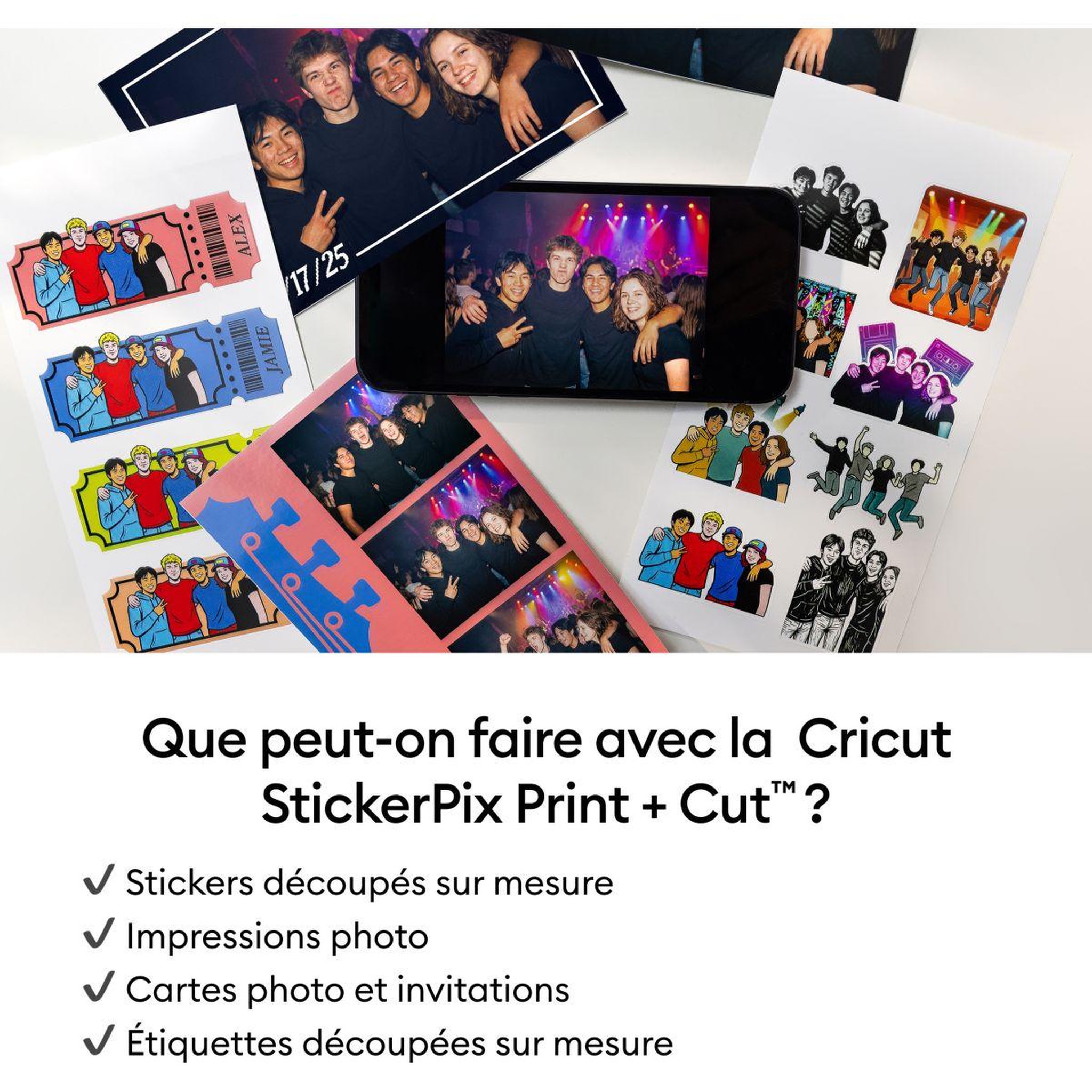 Voir la diapositive 4 : CRICUT Imprimante stickers/photos StickerPix