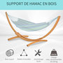 Voir la diapositive 4 : OUTSUNNY Support pied de hamac structure robuste bois de pin pré-huilé charge max. 120 Kg
