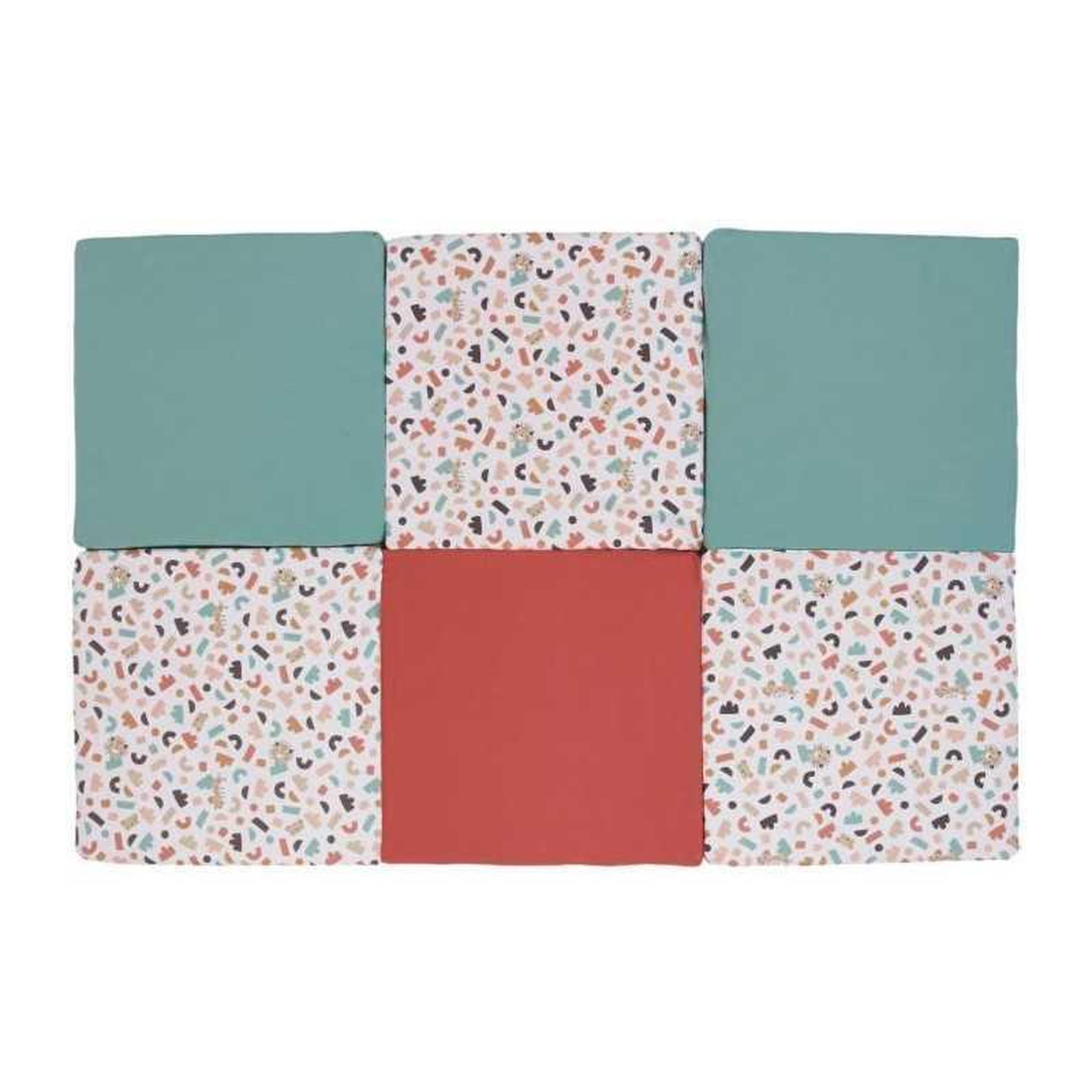 TINEO Maxi tapis d'éveil Malin - TINEO - Tapis évolutif 5-en-1 - 180 x 120 cm - Géométrique / Animaux rigolos
