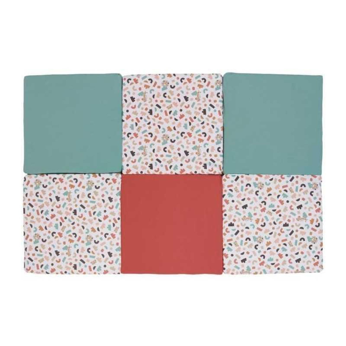 TINEO Maxi tapis d'éveil Malin - TINEO - Tapis évolutif 5-en-1 - 180 x 120 cm - Géométrique / Animaux rigolos