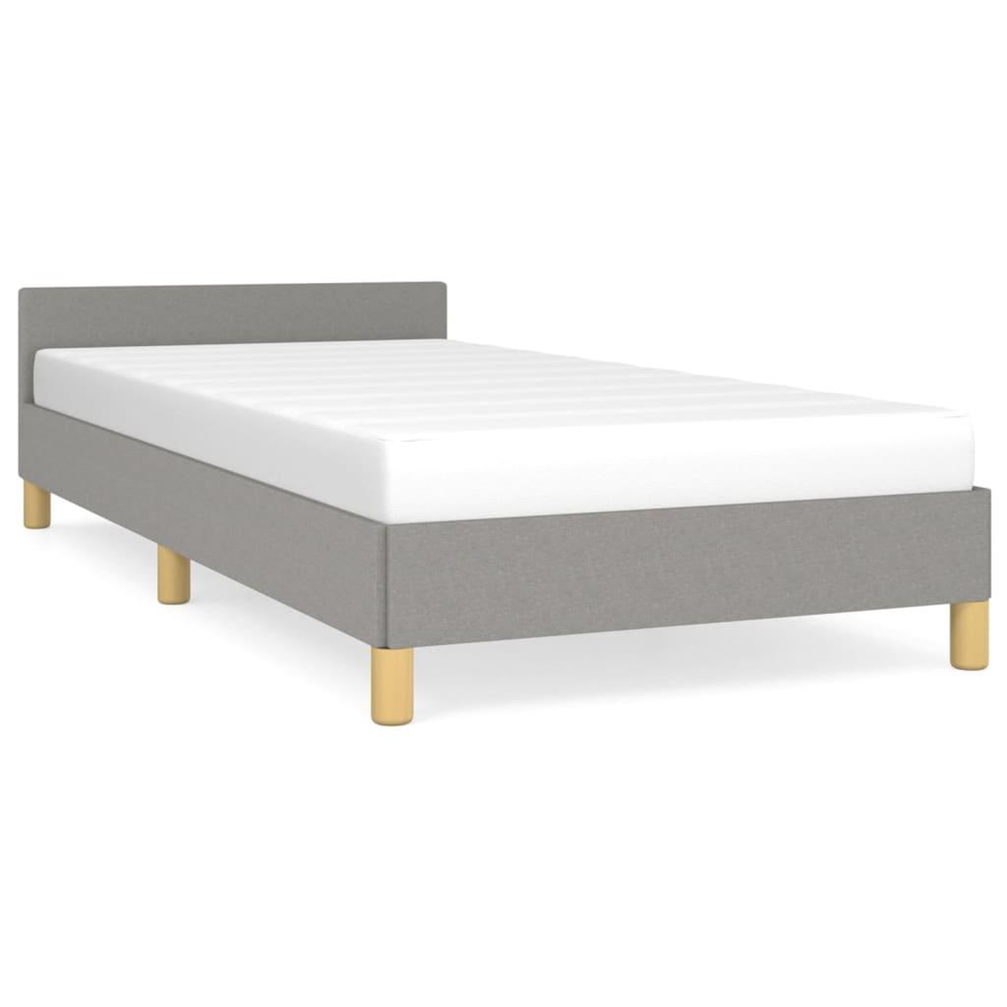 Voir la diapositive 2 : VIDAXL Cadre de lit sans matelas gris clair 80x200 cm tissu