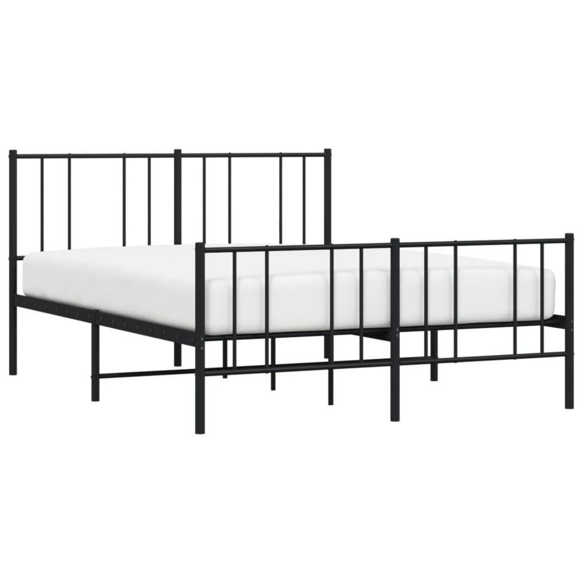 VIDAXL Cadre de lit metal sans matelas avec pied de lit noir 140x190cm
