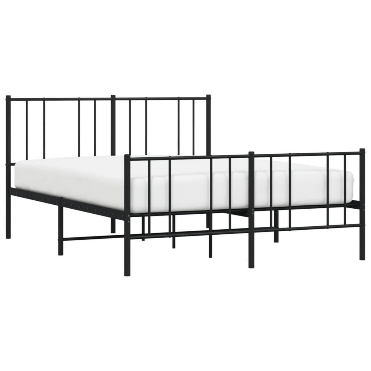 VIDAXL Cadre de lit metal sans matelas avec pied de lit noir 140x190cm