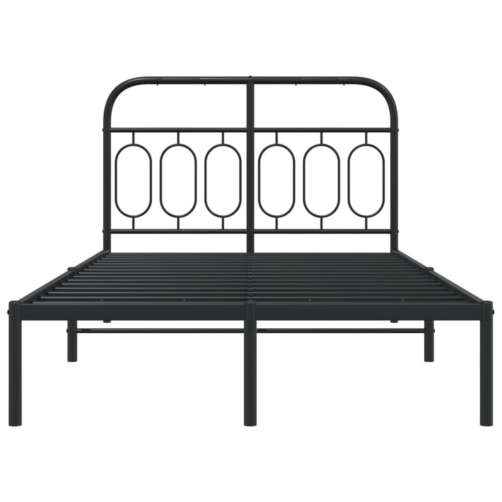Voir la diapositive 4 : VIDAXL Cadre de lit metal sans matelas avec tete de lit noir 120x190cm