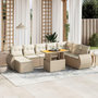 Voir la diapositive 1 : VIDAXL Salon de jardin avec coussins 9 pcs beige resine tressee