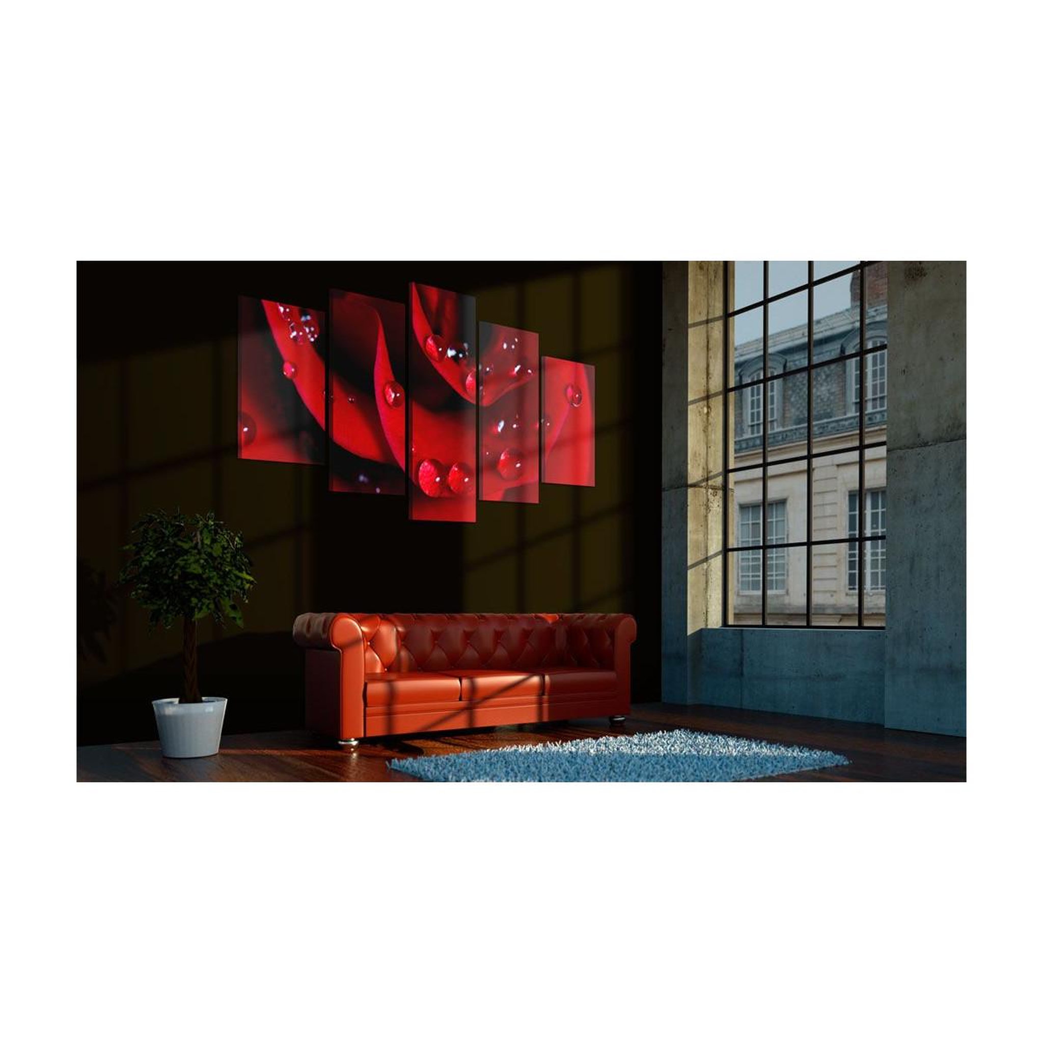 Voir la diapositive 2 : Paris Prix Tableau imprimé  rose mouillée par la pluie