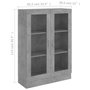 Voir la diapositive 6 : VIDAXL Armoire a vitrine Gris beton 82,5x30,5x115 cm Bois d'ingenierie