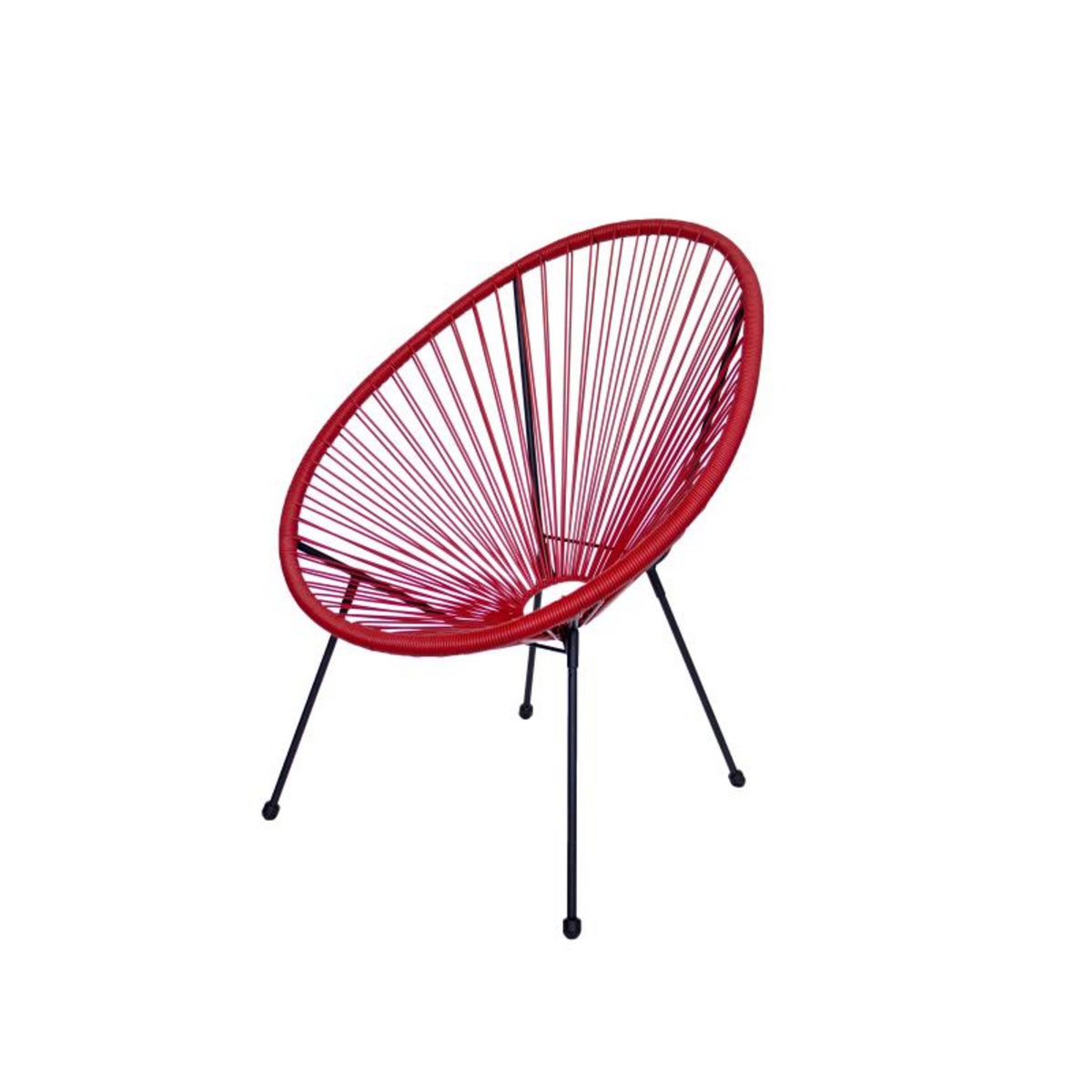 Fauteuil de jardin en corde rouge terre COPACABANA