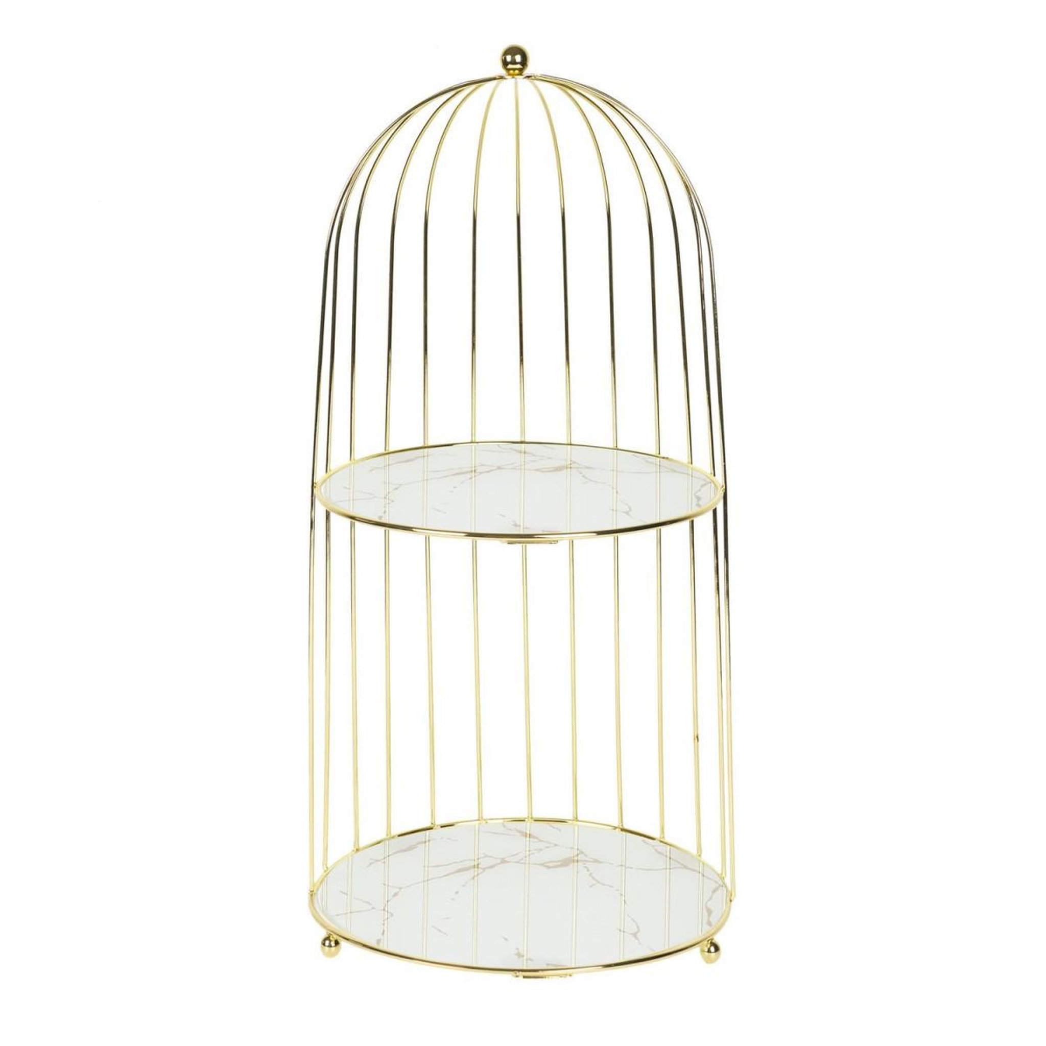 The Home Deco Factory Plateau de Présentation  Demi Cage  49cm Doré