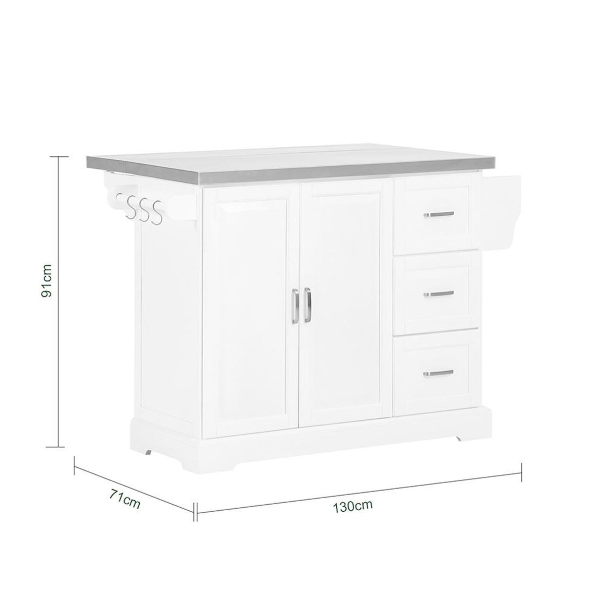 SOBUY SoBuy - Îlot De Cuisine à trois tiroirs - Classique - FKW41-II