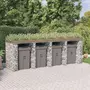 VIDAXL Mur de gabion pour poubelle 350x91x120 cm fer galvanise