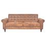 Voir la diapositive 2 : VIDAXL Canape a 2 places convertible accoudoir daim synthetique marron