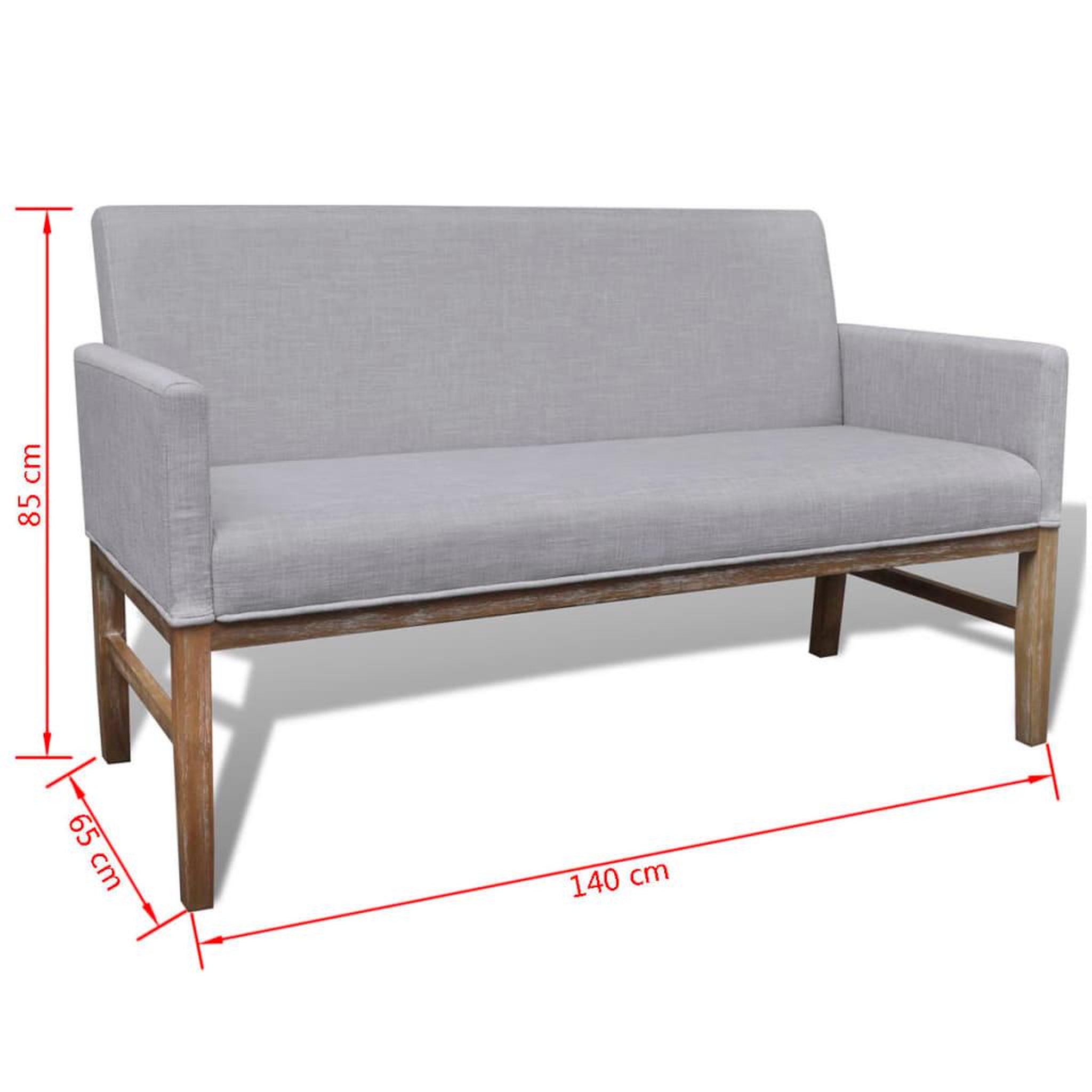 Voir la diapositive 6 : VIDAXL Banc avec coussin rembourre tissu hevea gris clair