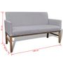 Voir la diapositive 6 : VIDAXL Banc avec coussin rembourre tissu hevea gris clair