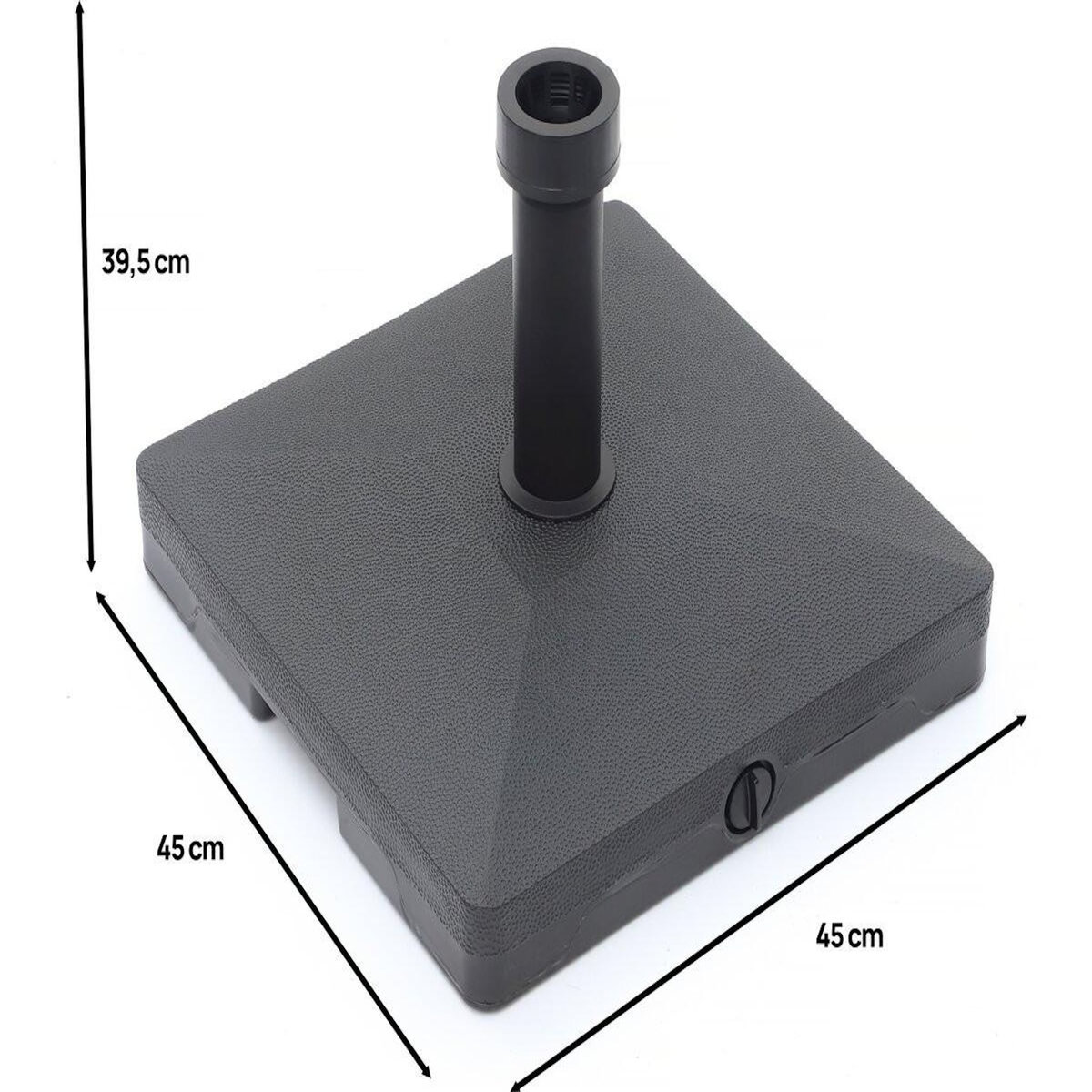 Habitat et Jardin Pieds de parasol a lester 45 x 45 cm avec roulettes - 18 kg - Noir