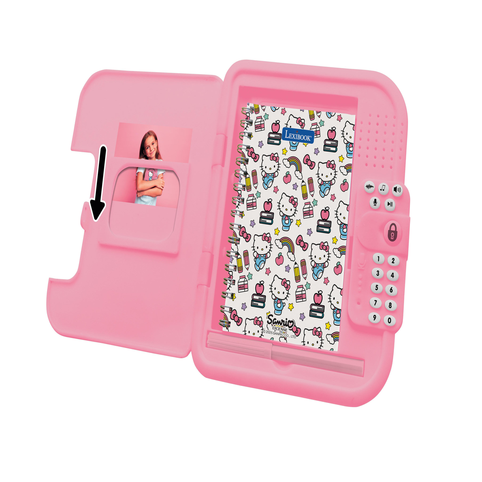 Voir la diapositive 3 : Lexibook Journal intime électronique avec coffre-fort Hello Kitty