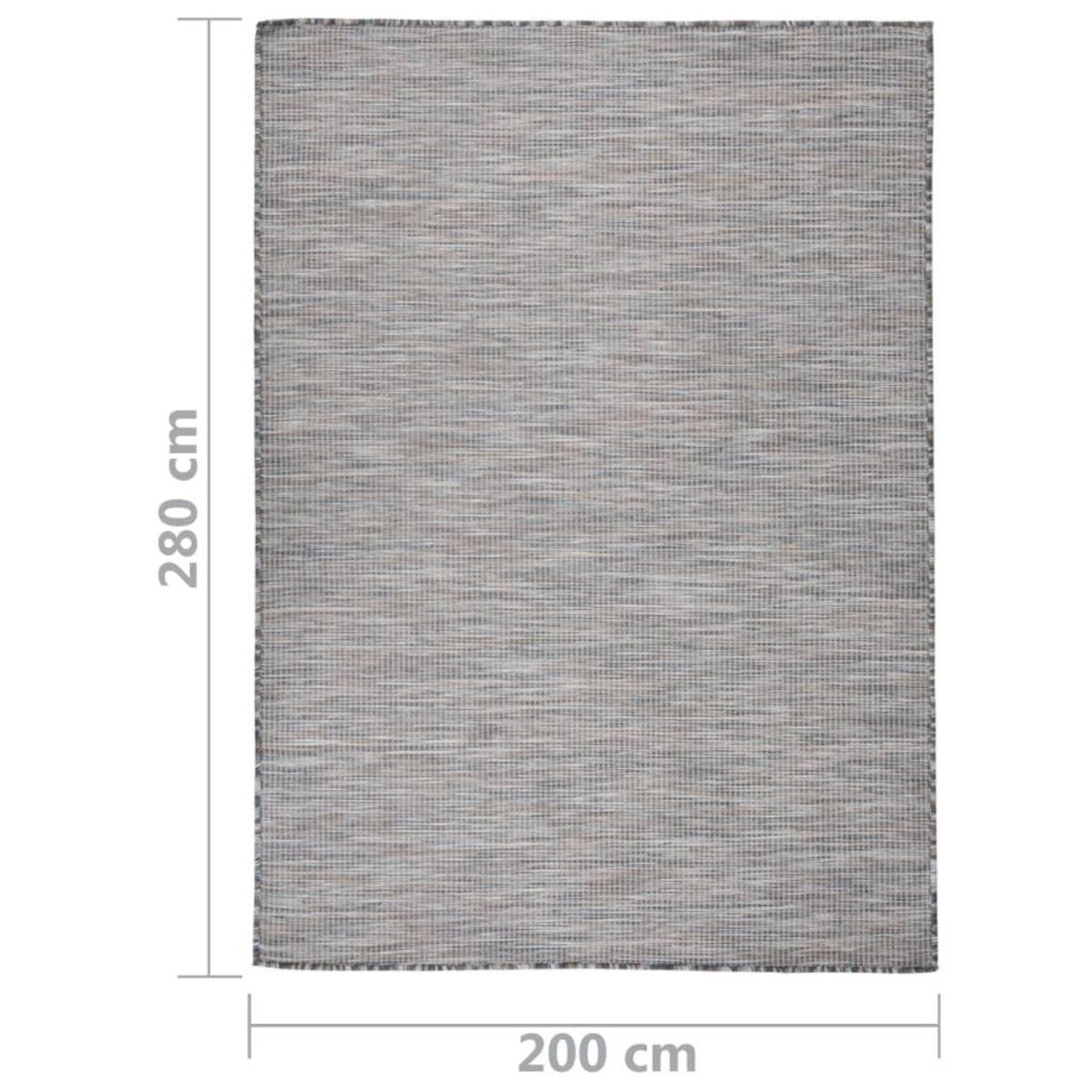 VIDAXL Tapis a tissage plat d'exterieur 200x280 cm Marron et bleu