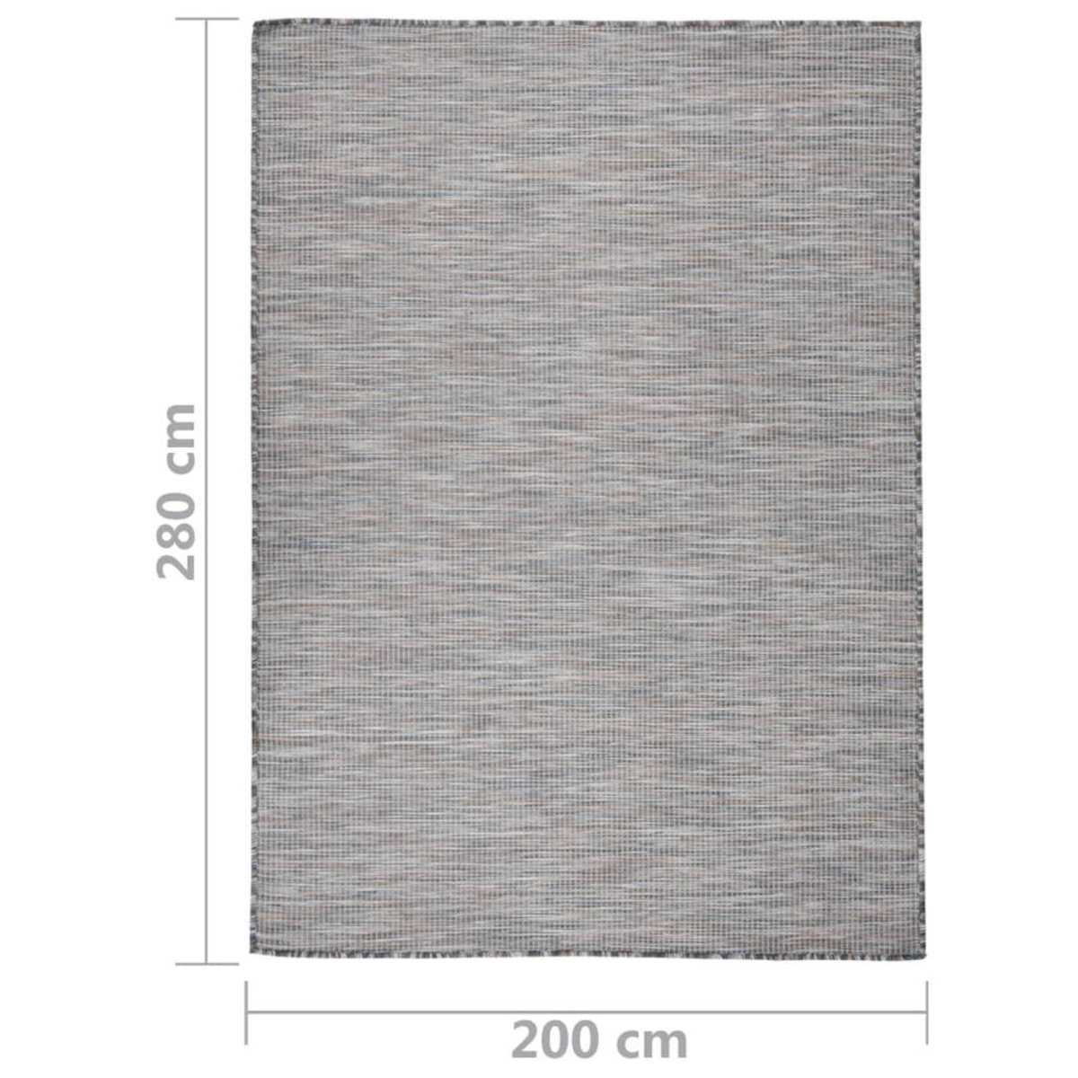 VIDAXL Tapis a tissage plat d'exterieur 200x280 cm Marron et bleu