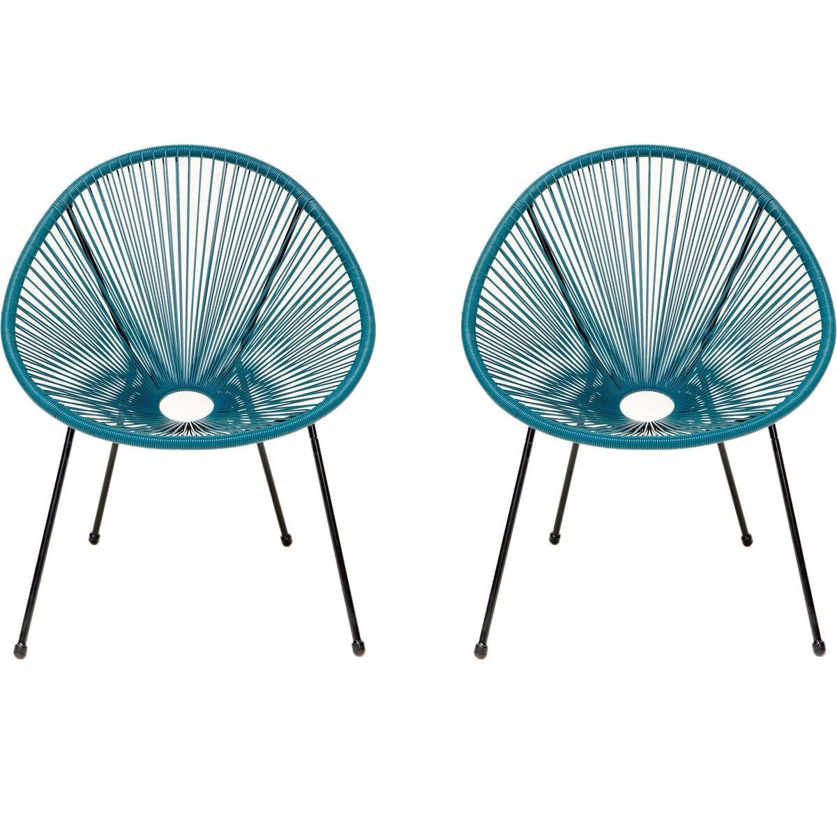 Habitat et Jardin Lot de 2 fauteuils de jardin  Ania  - Bleu clair