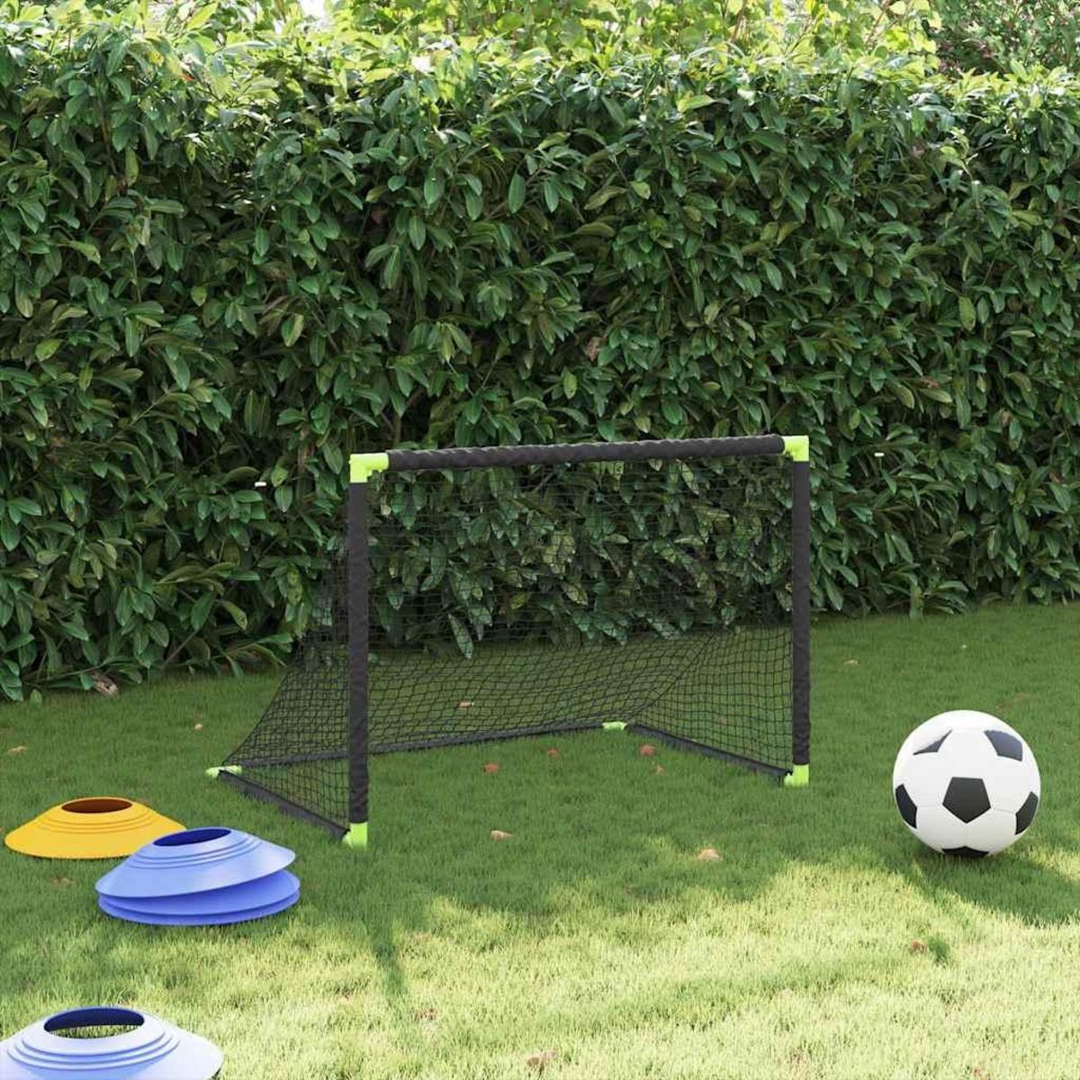 VIDAXL But de football pour enfants pliable noir 90x64x64 cm