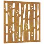 Voir la diapositive 2 : VIDAXL Decoration murale jardin 55x55 cm acier corten design bambou