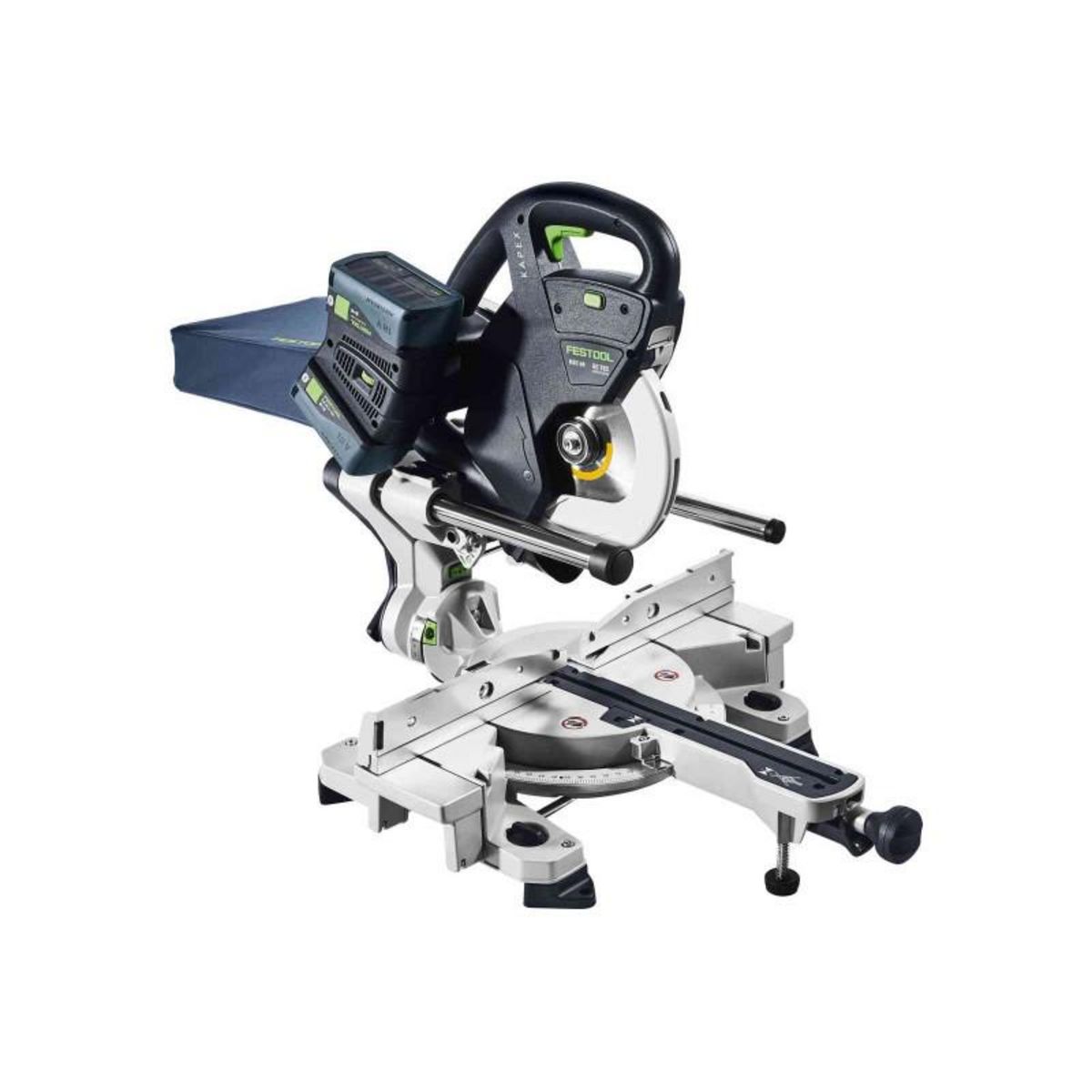 FESTOOL Scie à onglet radiale 2x18V KAPEX KSC 60 EB 5,0 I Plus + 2 batteries 5Ah + chargeur + coffret FESTOOL 577954
